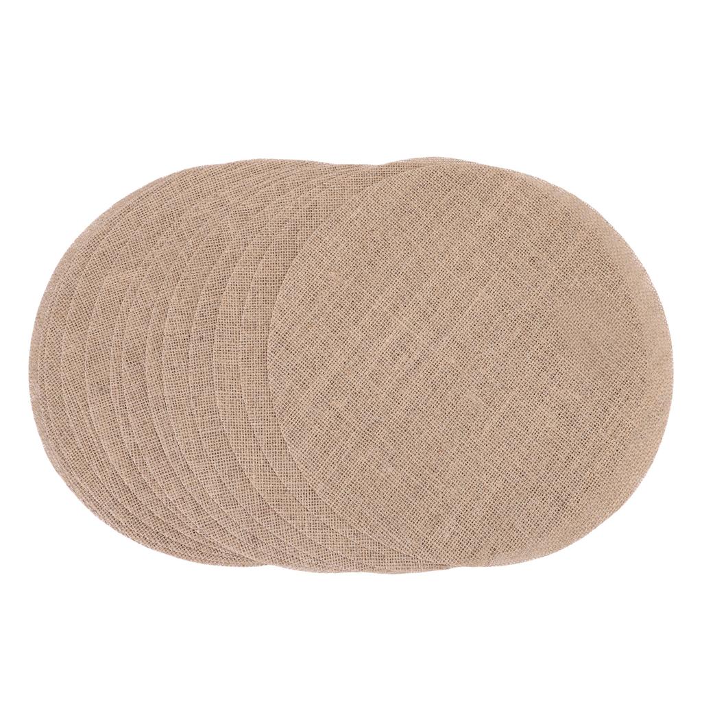 13 Pcs Burlap Placemat 12 Inch Round Rustic Jute Table Mat for Rural Wedding Farmhouse Gathering