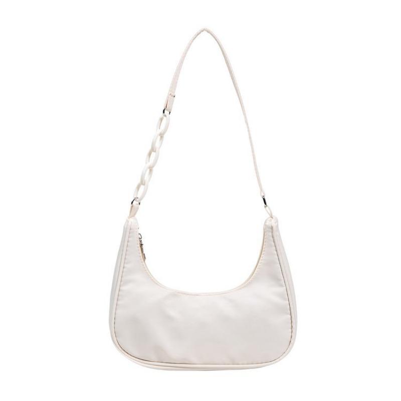 

Нейлоновая сумка подмышку акриловая нишевая сумка женская новая модная сумочка повседневная сумка через плечо Width 26 Height 20 Bottom thickness 7cm белый