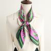 British plaid small fresh silk scarf sunscreen shawl versatile floral scarf imitation silk 71cm square scarf professional scarf