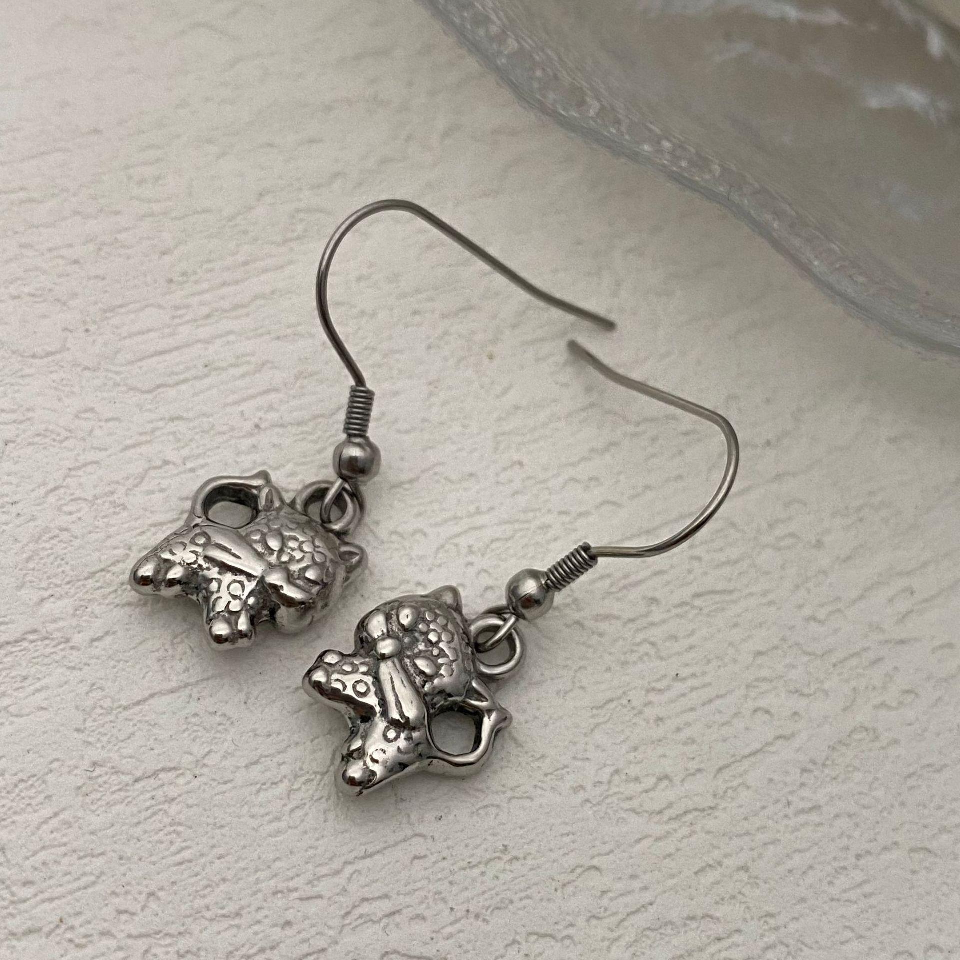 Retro Punk Cat Stainless Steel Earrings - Trendy Accessories for Men & Women