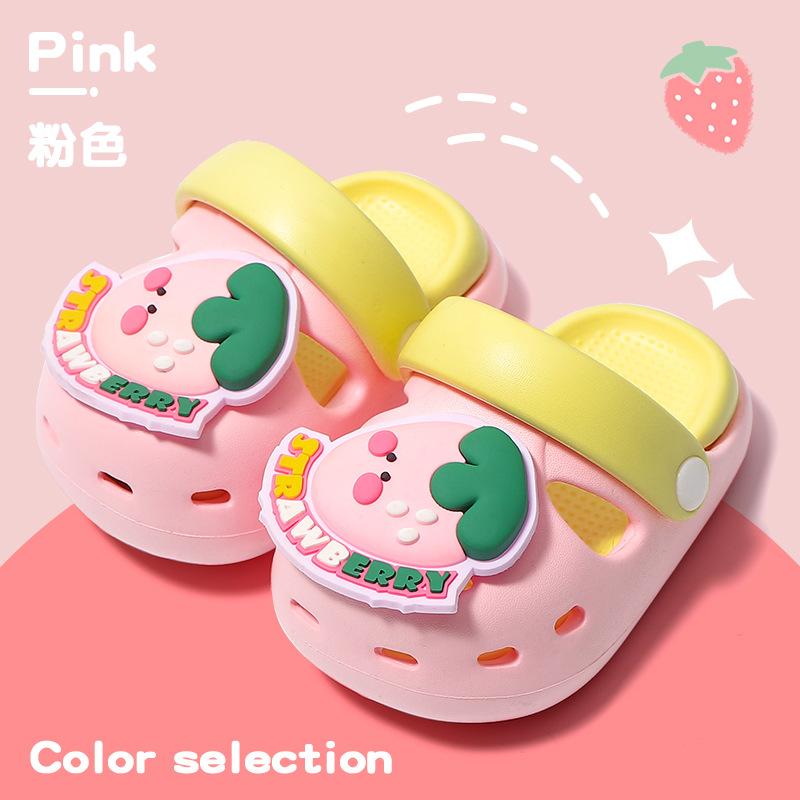 

Children s Home Slippers Anti-Slip Convenient Hole Design Princ Cartoon Baby Head Cover Boys And Girls Summer Slippers 26-27