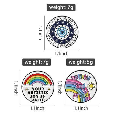 Autistic and Proud Enamel Pins Support Autism Awareness Brooches Lapel Badge Positive Quote Jewelry Gift For Friends