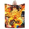 One Piece Luffy Ace Sabo Fire Brothers Print Flannel Blanket High Quality Double-Sided Warm All-Season Nap Throw