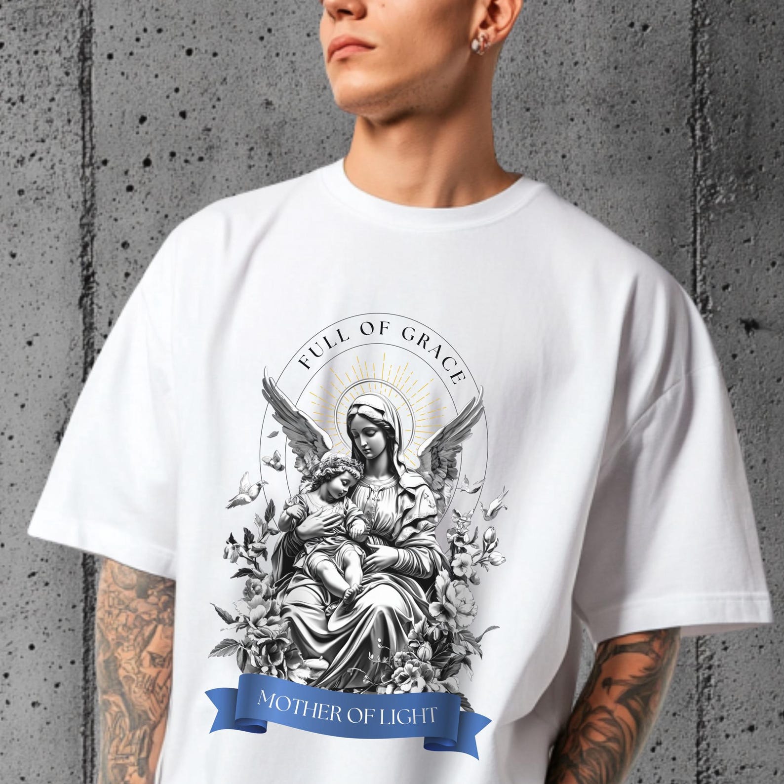 Blessed Virgin Mary T-Shirt: Religious Graphic Tee S