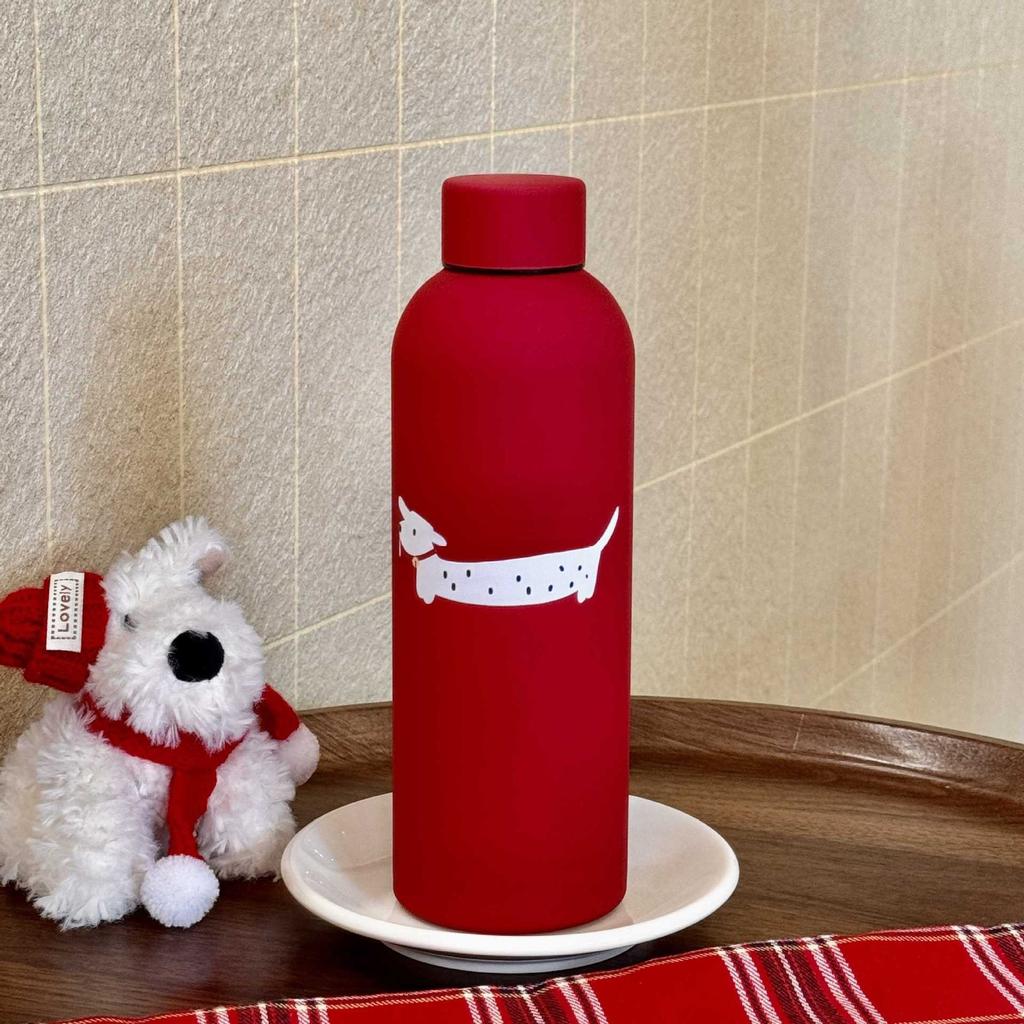 500ML Insulated Stainless Steel Water Bottle, Large Capacity Portable Thermos Flask, Small Mouth Christmas Mug, Model Xinghao