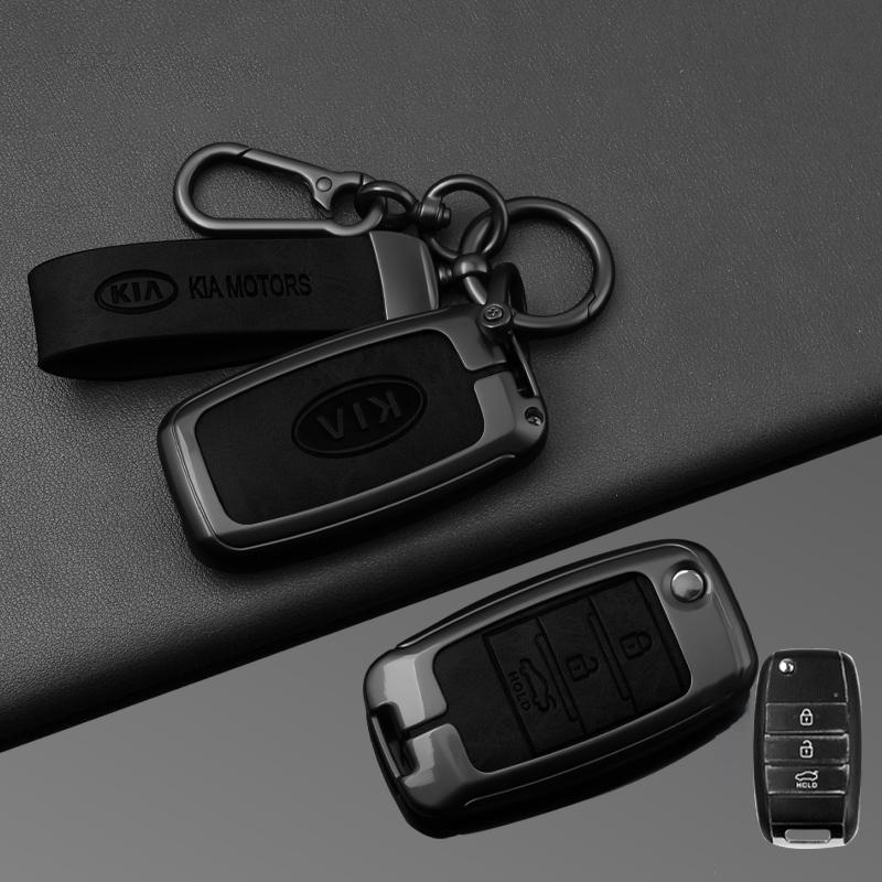 2026 Hot Car Sticker Alloy Car Flip Key Case Cover Shell Fob For KIA RIO 3 K2 K3 K4 K5 Sportege Picanto Optima Soul Ceed Sorento