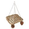 Bird Seagrass Swing Toys Safe Healthy Hand Made Relieve Boredom Bird Foraging Chew Wall Toys with Pine Cones Chains