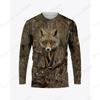 Bear Pig Hunting Animal 3d Print Long Sleeve T-shirt Men Women Fashion Tshirt Camo Camouflage Tops Tees Outdoor Sportwear Tshirt