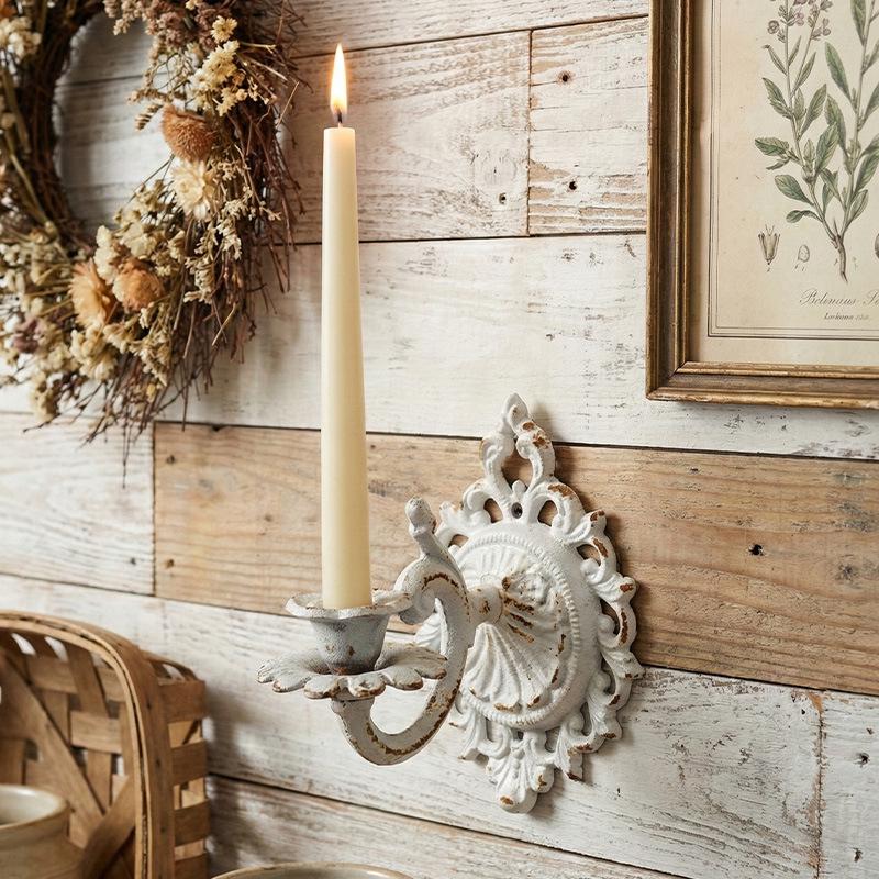 European Retro Geometric Wall-Mounted Candle Holder for Hotel and Restaurant Décor