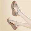 Versatile Rhinestone Breathable Roman Shoes Soft-soled Non-slip Muffin Shoes Early Spring Casual Heel Heightened Platform Sandals