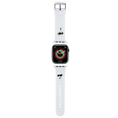 Karl Lagerfeld Klawlslkcnh Armband Apple Watch 42/44/45/49Mm Weiß/White Strap 3D Gummi Karl&Choupette Köpfe