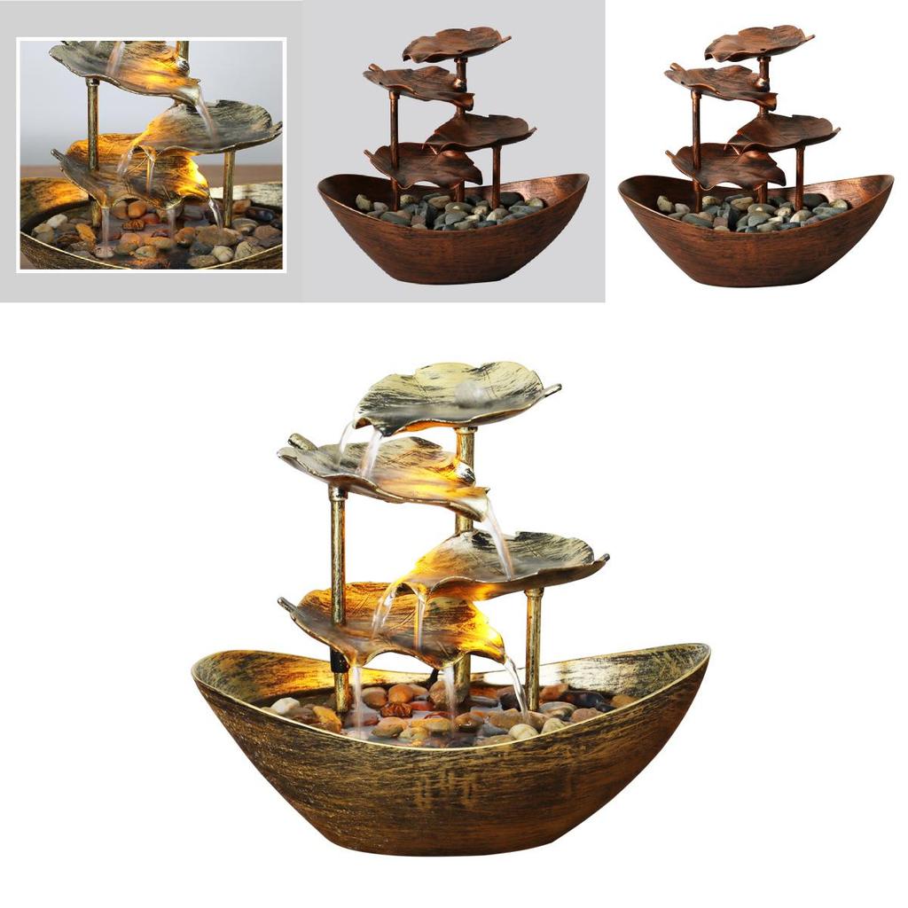 Lotus Leaf Ingot Minimalist Fountain With Abs Material For Home Decor And Gift