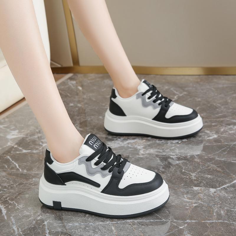 Fashion CRLAYDK Luxury Women's Platform PU Leather Sneakers Casual Skateboard Walking Shoes Fashion Ladies White Sports Running Tennis