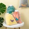 1PC Plastic Storage Drawstring Bag Waterproof Storage Bag Travel Storage Bag Wet Clothes Swimsuit Pouch