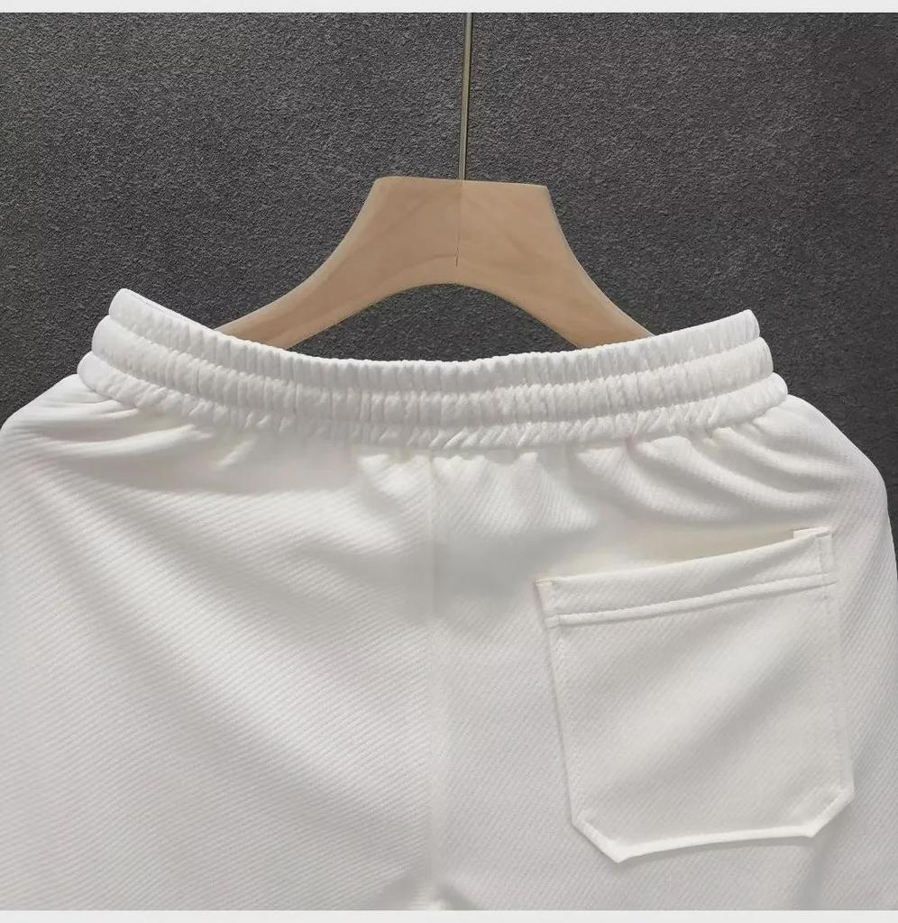 Pantaloni scurți casual de vară albi, la modă, pentru bărbați, cu imprimeu - Îmbrăcăminte sport versatilă