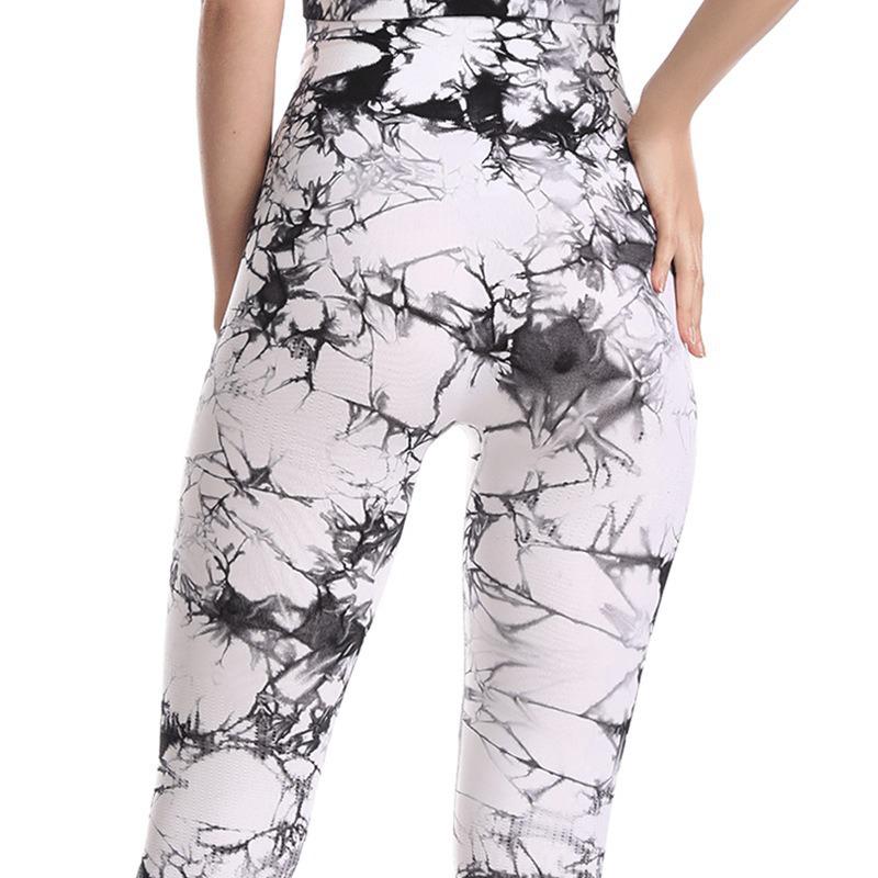 Women's Tie-Dye Seamless Yoga Pants - High Waist, Peach Butt, Hip Lifting, Nude Feel, Perfect for Fitness & Outdoor Wear