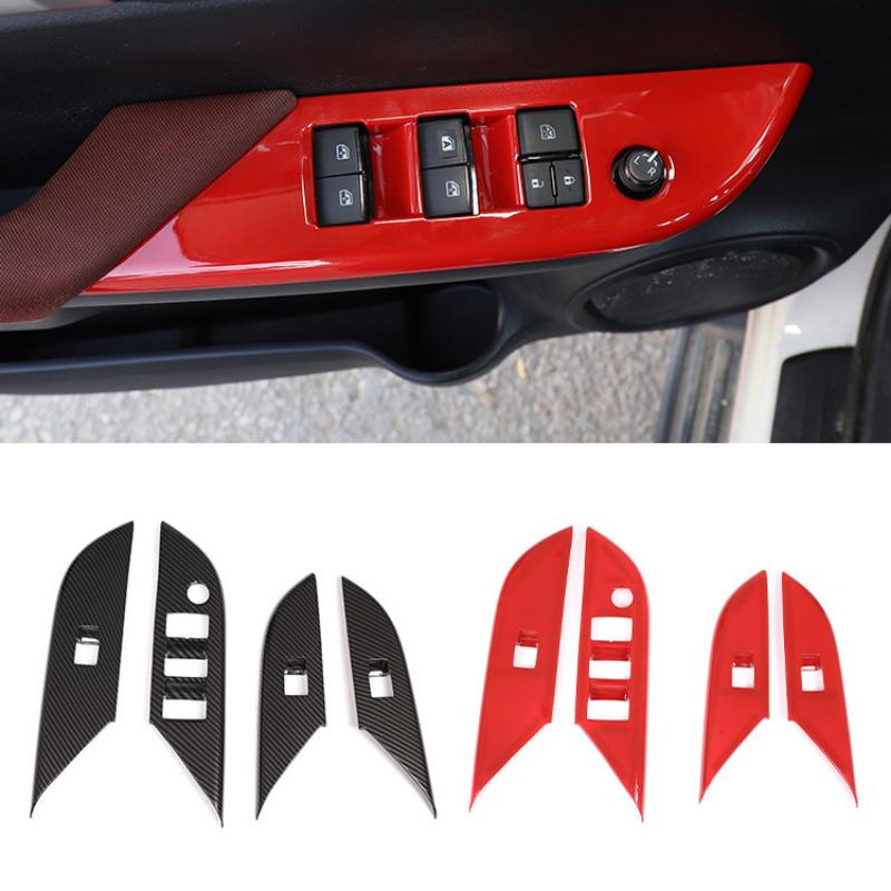 ABS Carbon Fiber Interior Decoration Cover Trim Stickers for Toyota Revo Fortuner 2016-2024 Accessories Windows Control Panel