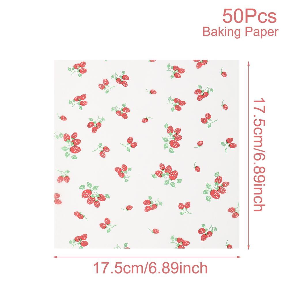50Pcs Oilproof Wrapping Paper for Bread Sandwich Burger Fries Food-grade Wax Paper Baking Tools Kitchen Gadgets For Party Gift