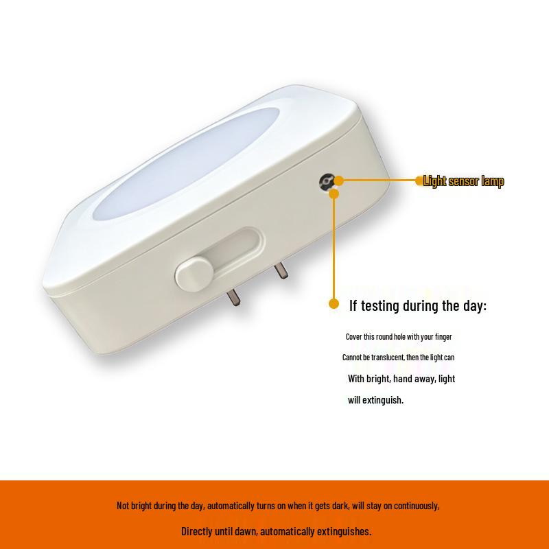 EU Standard Stepless Dimming Sensor Plug-In Night Light with Wake-Up and Feeding Modes