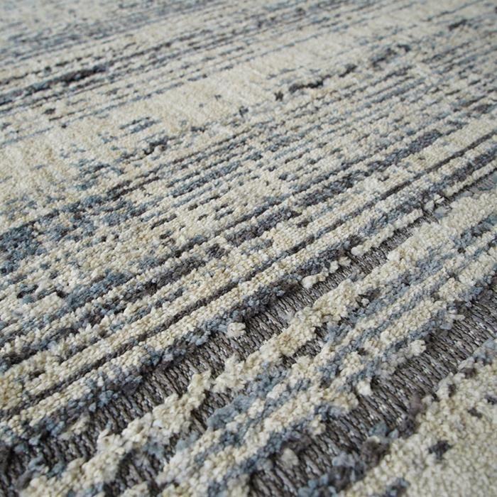 Recycled Living Room Rug Pattern Lines Grey Black 160X230