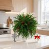 Tabletop Plant Ornaments for Home 20Pcs Christmas Norfolk Pine Picks, Flocked Snow Branches with Lifelike Floral Decor Gift Red Berries, Artificial