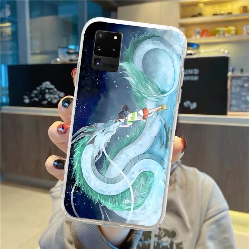 Studio Ghibli Chihiros Reise ins Zauberland Telefon Fall Für Samsung Galaxy S10 S21 S22 Plus Ultra A91 A51 A21S A12 Transparent Telefon Abdeckung