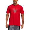 adidas T Shirts Men's Red Crew Neck Moderate Straight Fit GE4111