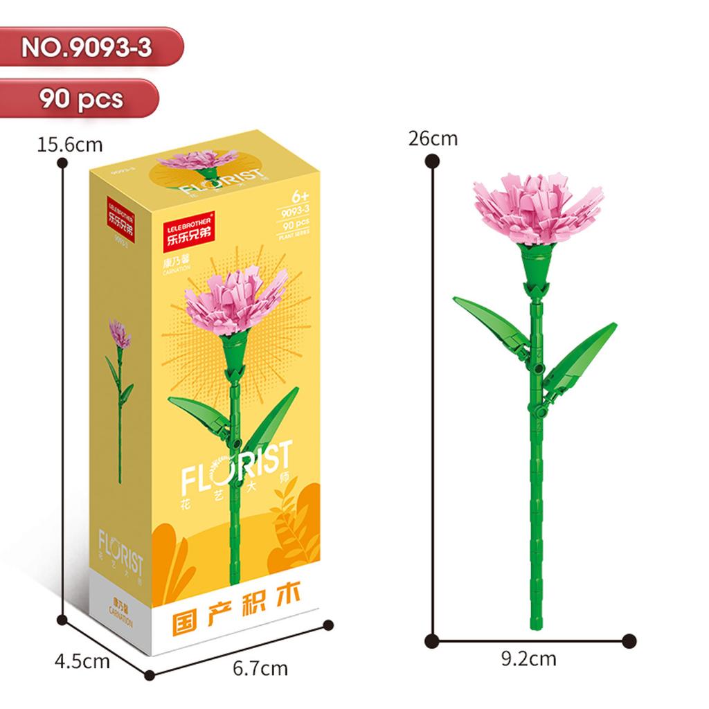 Hot Creative Small Building Block Flower Art Classic Brick Mini Potted Plant Gift For Girls Desk Decoration Simple Assembly Toys