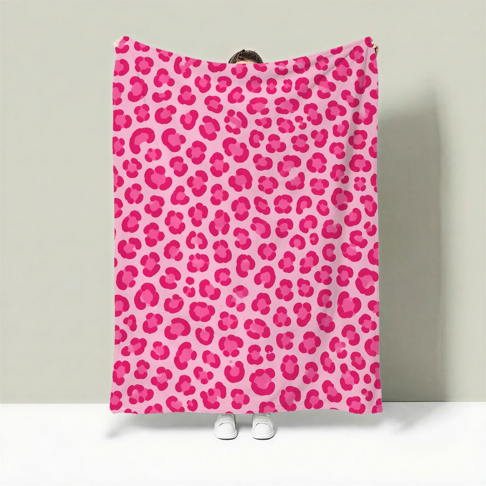 Pinkleopard Throw Lightweight 240G Flannel Blanket Soft Skin-Friendly For Summer Cooling