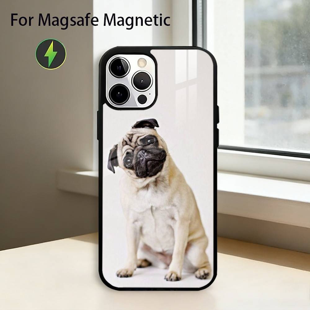 C-Cute Pug Dog Phone Case For iPhone17,16,15,14,13,12,11 Plus,Pro Magnetic For Magsafe Wireless Charging
