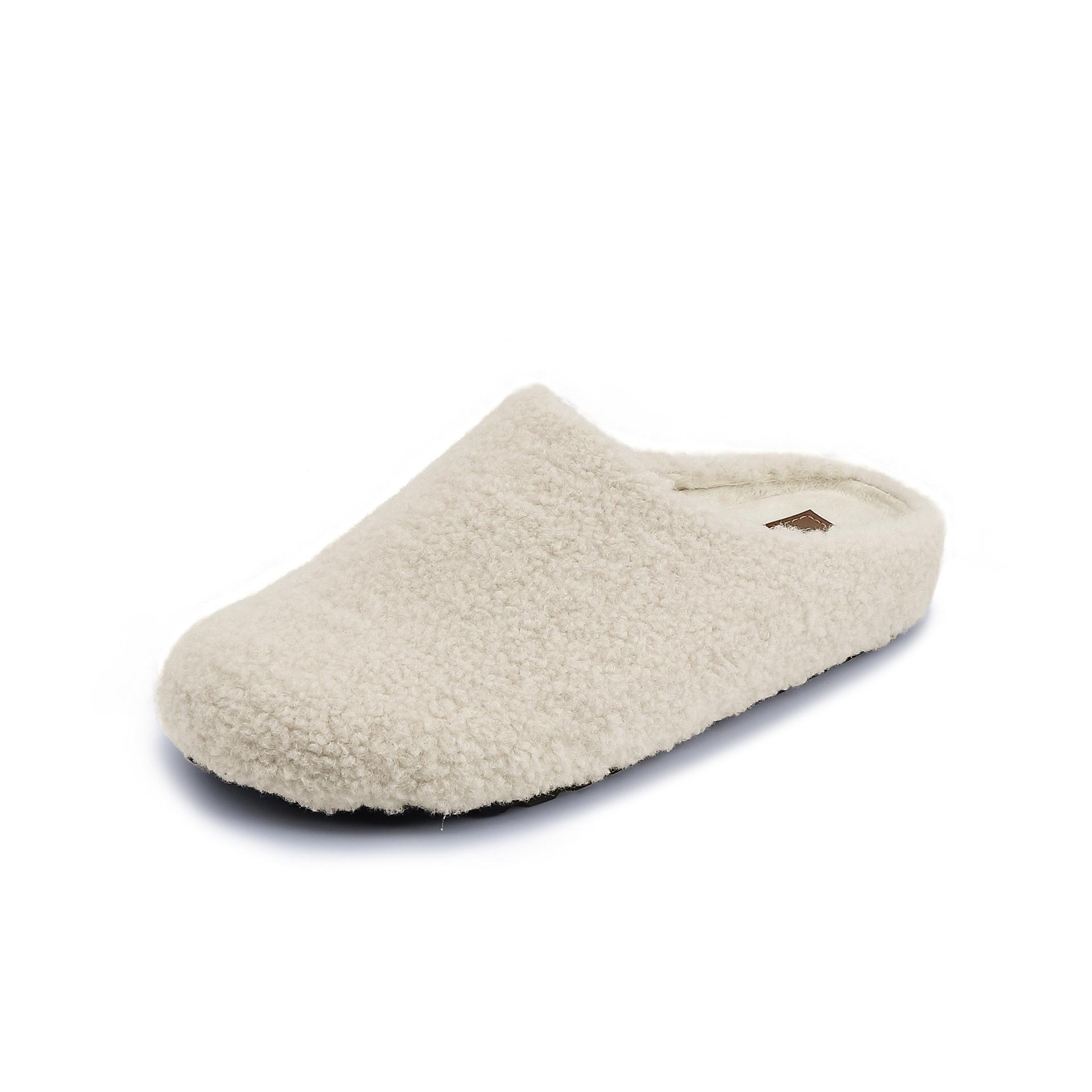 

Grape mother winter new thick-soled fluffy shoes women s bag head half-tow Boboken shoes lamb fluffy warm shoes 35