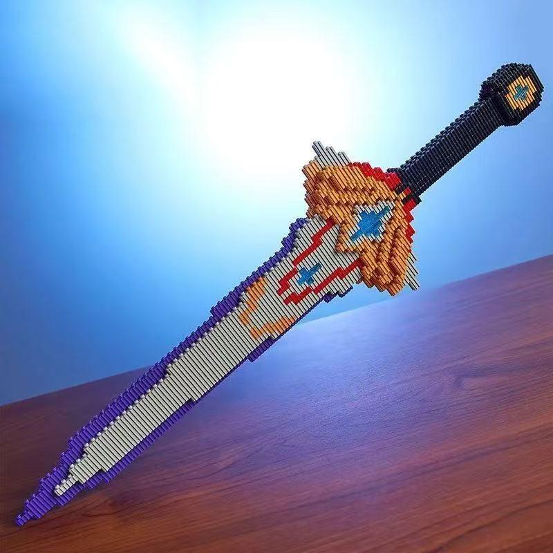 Non-Toxic Sword Building Block Toy Model Cosplay Simulation Sword Assembled Toys Ninja Knife Weapon Bricks Toys Creative Gift For Children