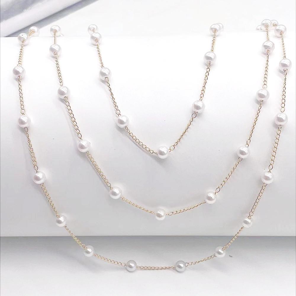 Персонализированная универсальная цепочка на ключицу в гонконгском стиле, женское колье, многослойная геометричная тонкая цепочка, жемчужное колье