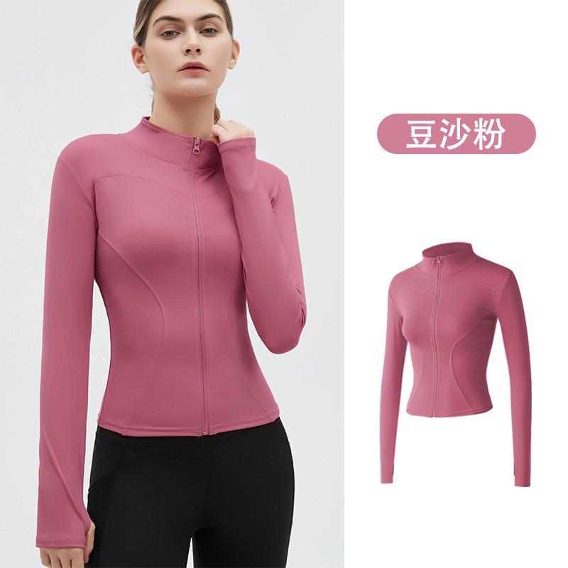 Womens Slim Fit Quick-Dry Yoga Jacket Long Sleeve Running Sport Top Tight Fitness Outerwear