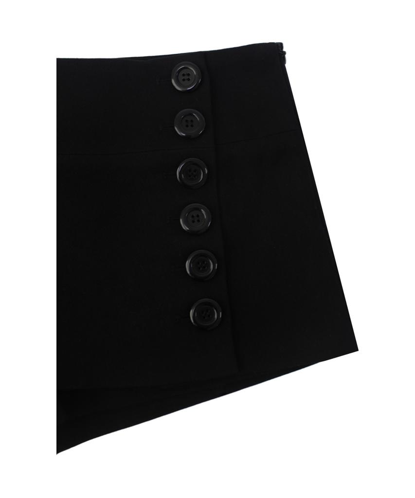 Miae Classic Button Pants Skirt - Black