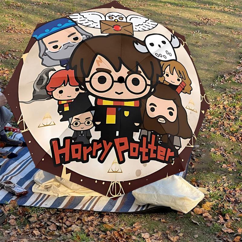 1PC Harry Potter Umbrella-8-Rib Reinforced, Automatic Open, Lightweight & Durable, Cute Fashion Accessory for Outdoor, D2703
