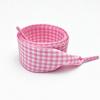 Plaid Ribbon 2.5cm Square Shoelaces - Sweet College & British Style White Shoelaces