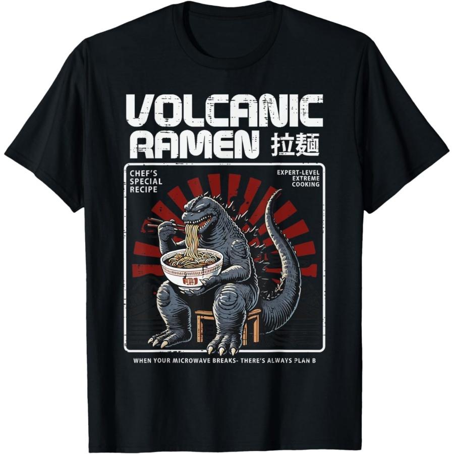 ECTOUMOL Японский Вулканический Рамен Монстр Кайдзю Арт Футболка для Мужчин и Женщин S