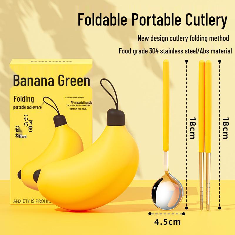 304 Stainless Steel Portable Cutlery Set: Cute Spoon & Chopsticks for Kids, Students, Travel, and Outdoor Gifts