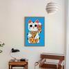 Lucky Cats Cartoon Poster Canvas Prints Lucky Sushi Bar Wall Art Decor Cute Cartoon Cat Prints Decor for Shop Maneki Neko Decor