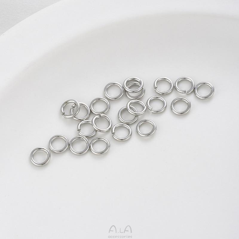 Durable White Gold Open Jump Rings for Handmade Jewelry - O-Rings, DIY Bracelets, Earrings, Basic Materials