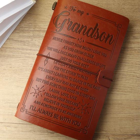 Journal Notebook Loose-Leaf Refillable Faux Leather Cover with Elastic Strap