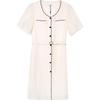Betu Women's Summer Round Neck Color Block Midi Dress