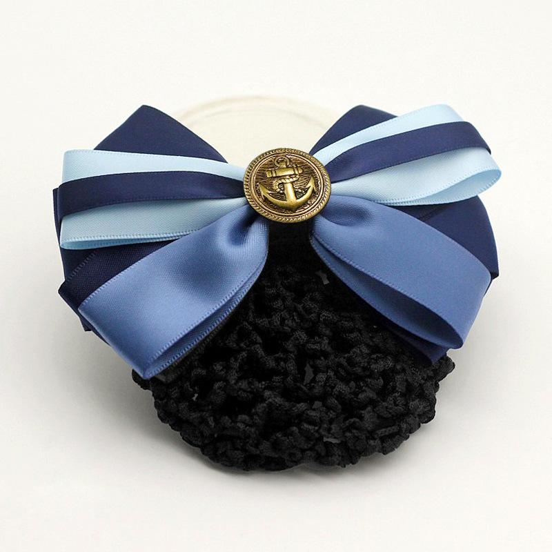 Women's Blue Flower Hair Net & Hairpin for Professionals