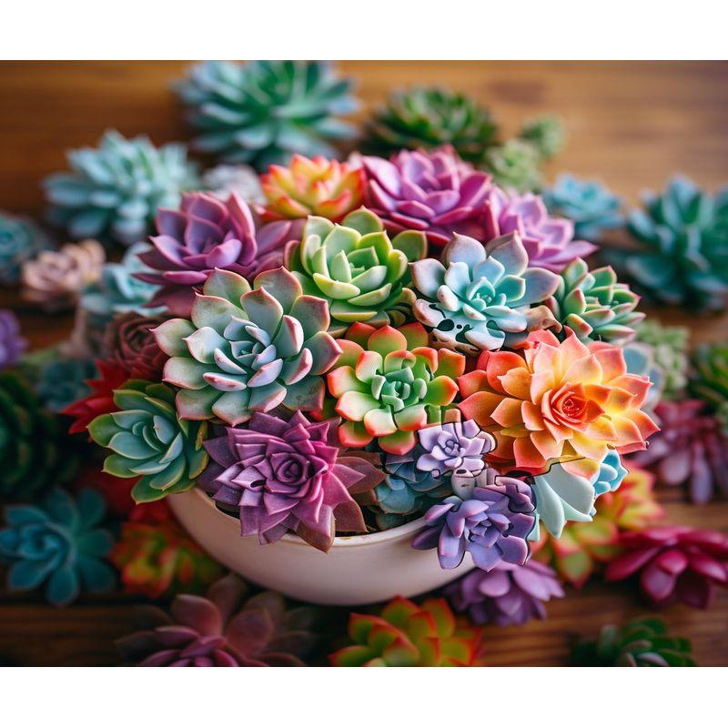 5d DIY Diamond Painting Full Square Succulent Plants Diamond Embroidery Beads Sets Mosaic Flower Rhinestone Picture