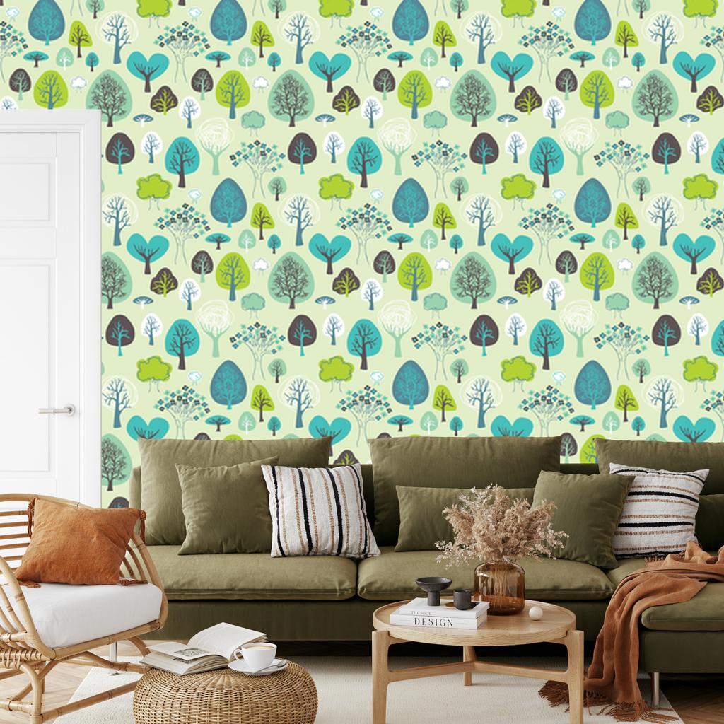 Green Plants and Trees Wallpaper for Living Room and Bedroom 50x1000