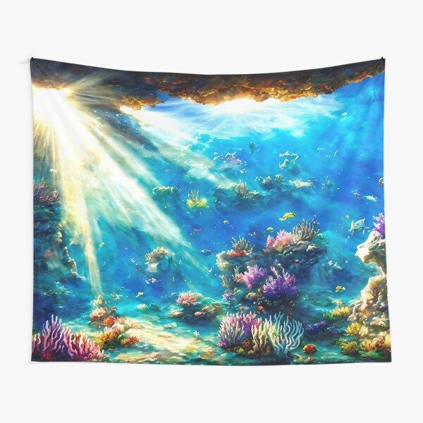 Undersea World Tapestry Tropical Fish Tapestry Wall Hanging Ocean Scenery Tapestries for Bedroom Living Room Home Decoration