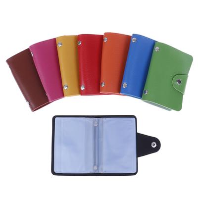 1PC Portable PU Leather 24 Bits Card Case Business Card Holder Men Women Credit Passport Card Bag