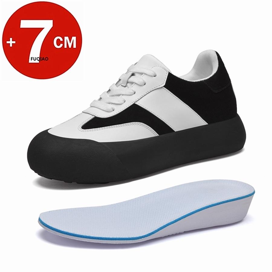 Brand Lace Up Men&Women's Casual Sneakers Thick Platform Lift Shoes Outdoor Walking Elevator Shoes 7cm Height Increase