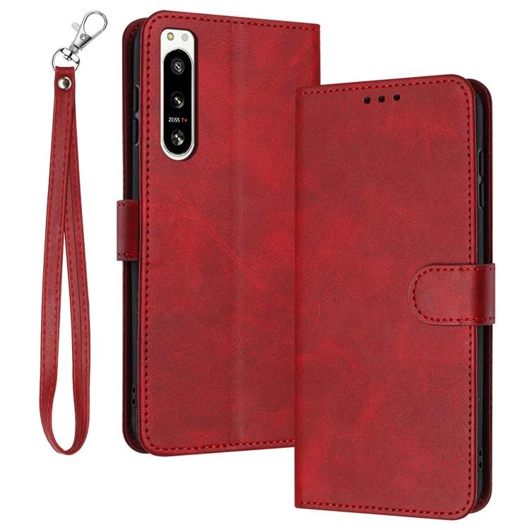 For Sony Xperia 5 IV 5G Anti-Scratch Leather Phone Cover Wallet Wholesale Phone Case with Stand Function - Green